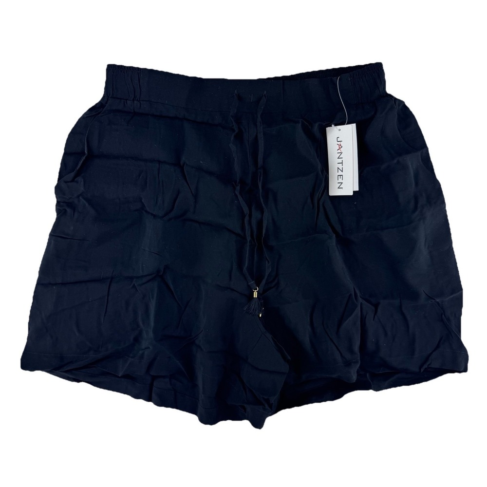 Jantzen Woven Pull On Tie Waist Cover Up‎ Short Size Small  Black